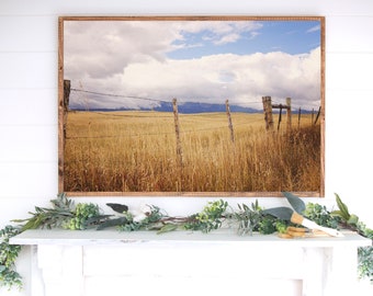 Montana print, Montana wall Art, Bridger Mountains Print, Ranch Wall Art, large montana landscape print, montana prairie, big sky country