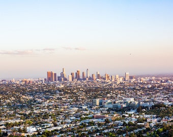 Los angeles photography, los angeles skyline, LA photography, los angeles decor, large wall art, los angeles at night, california wall art