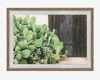 FRAMED Texas Photography, Framed Marfa Texas Wall Art, Texas Prickly Pear Cactus Print, West Texas Photography, West Texas Wall Art,