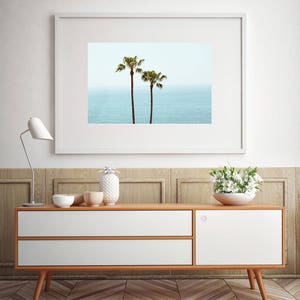 Laguna Beach Photography, Los Angeles Print, Palm trees wall art, minimalist beach wall art, Los angeles photography, palm tree decor image 1