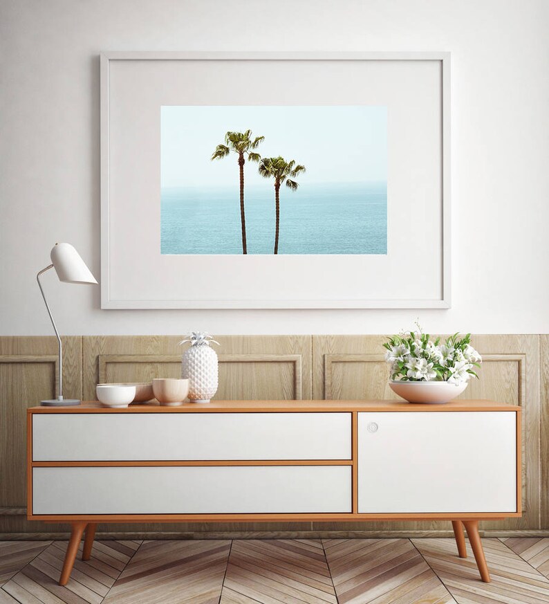 Laguna Beach Photography, Los Angeles Print, Palm trees wall art, minimalist beach wall art, Los angeles photography, palm tree decor image 1