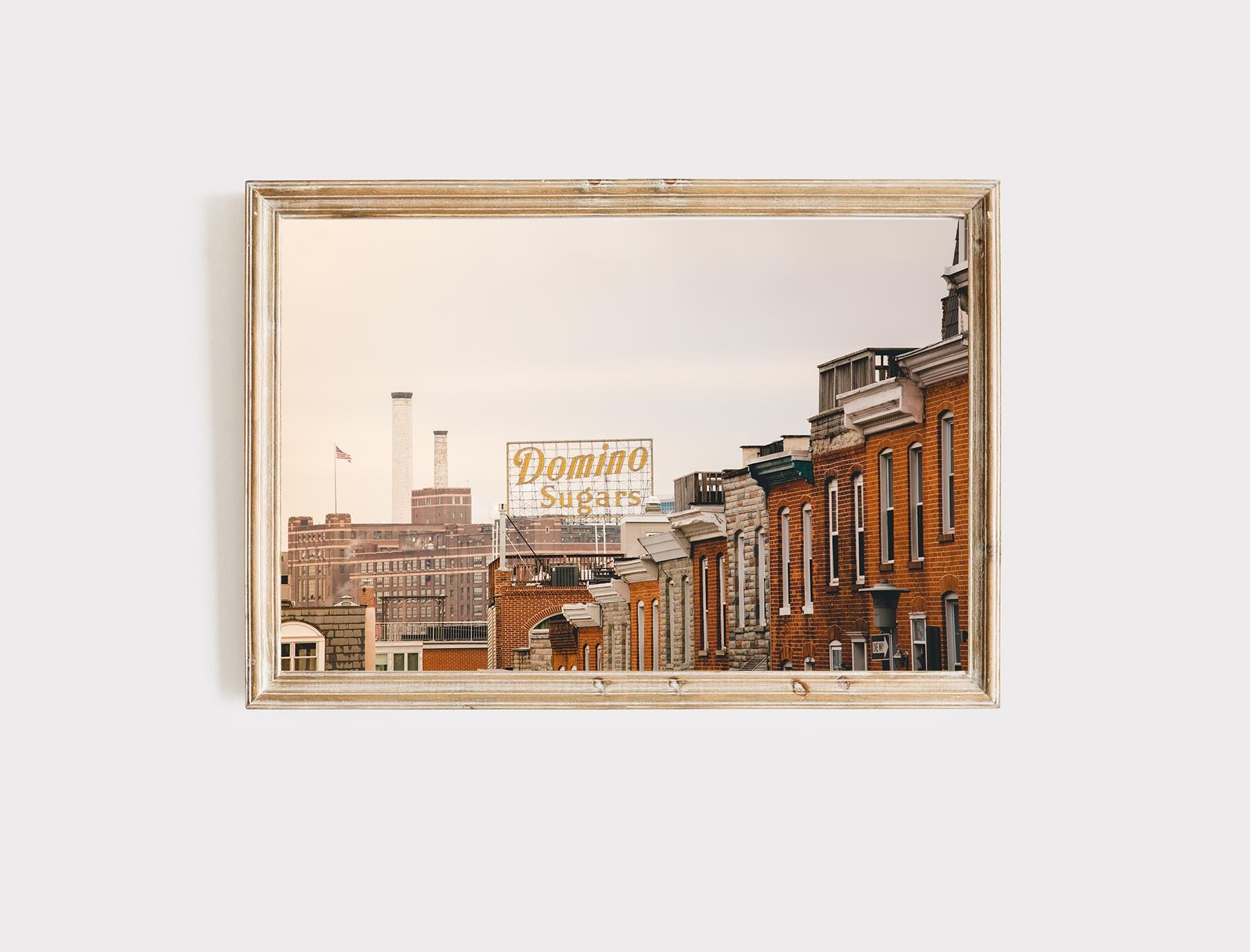 Baltimore photography, domino sugar sign, federal hill photography, retro kitchen, midcentury modern, baltimore print, large wall art, urban