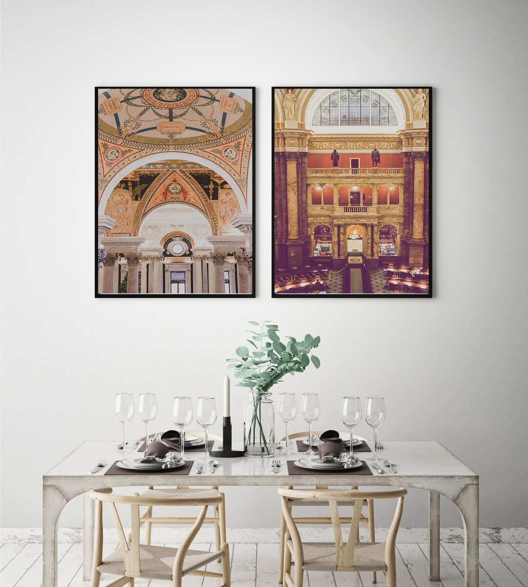 Washington DC Photography Print, Library of Congress Print Set, Library