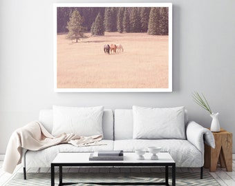 Montana photography, horse prints, ranch decor, rustic decor, horse wall art, western decor, landscape photography, montana home, large art