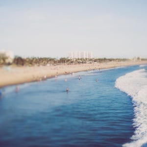 California beach photography,  santa monica beach, los angeles decor, aerial beach photography, large wall art, los angeles photography