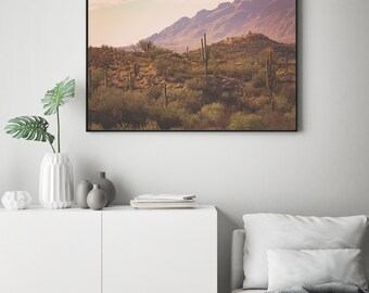 Arizona photograph, landscape photography, saguaro cactus, southwestern decor, southwest landscape, large wall art, desert decor, old west