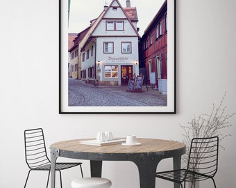 Germany photography, rothenburg photograph, europe travel, cafe art, travel home decor, europe architecture, travel photography