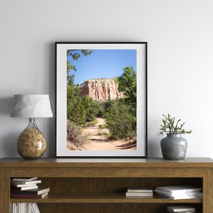 New Mexico Print, Southwestern Wall Art, Abiquiu New Mexico, Desert Landscape Photography, Kitchen Mesa print, large vertical landscape art