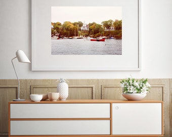Coastal Maine photography, Belfast Maine harbor, New England print, lobster boats wall art, Maine Landscape Print, Coastal Maine art