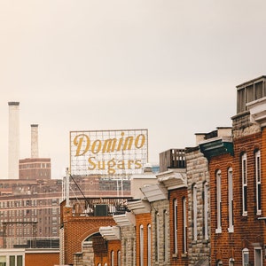 Baltimore photography, domino sugar sign, federal hill photography, retro kitchen, midcentury modern, baltimore print, large wall art, urban