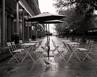 New Orleans Black and White Photography | Jackson Square New Orleans | New Orleans Wall Art | Cafe Prints | Large Wall Art | French Quarter