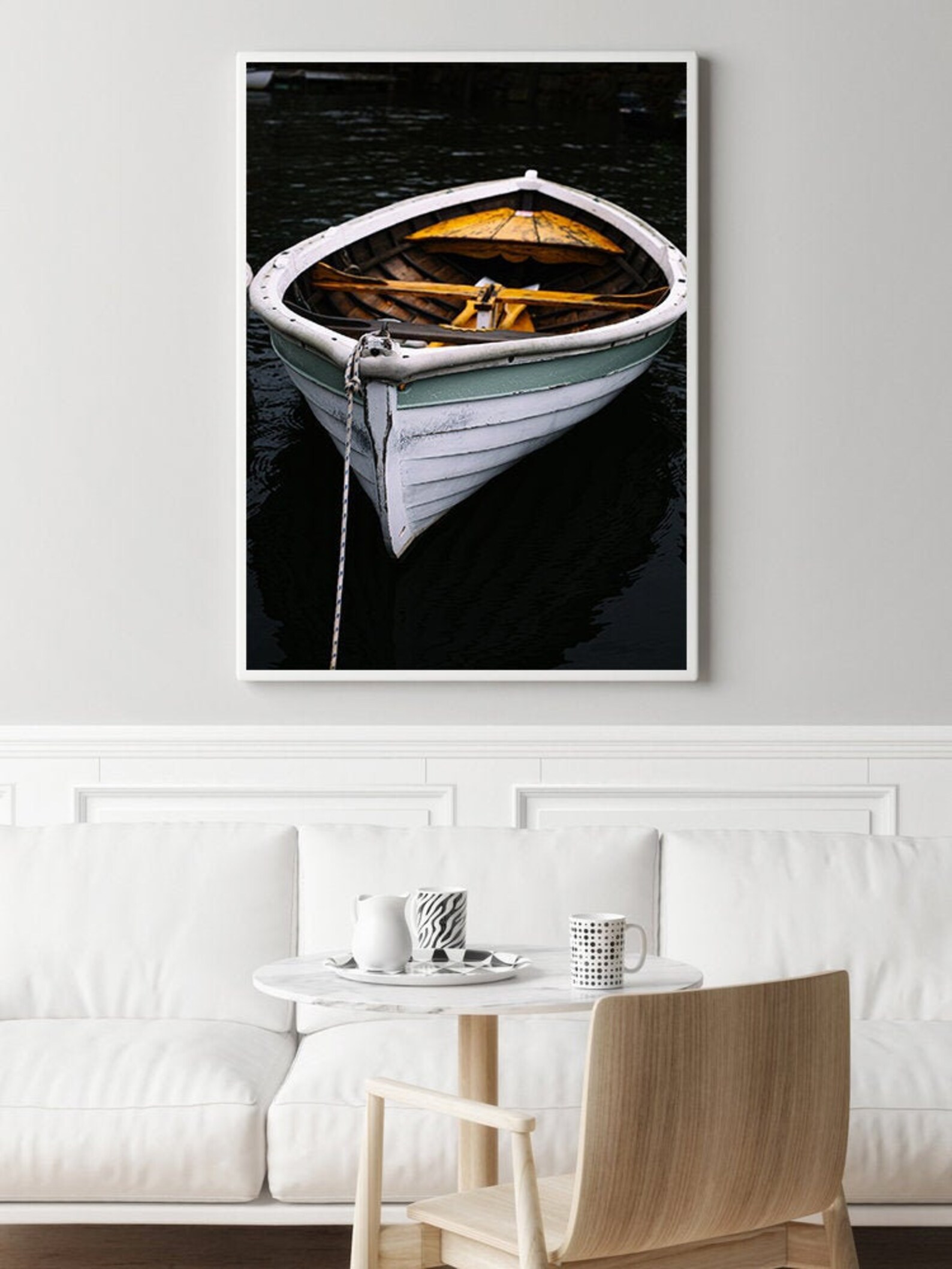 Rowboat Photography Nautical Wall Decor White Rowboat Maine Etsy