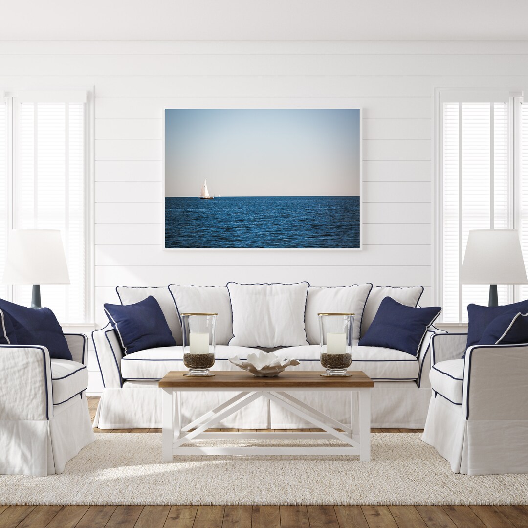 Coastal Decor, Sailboat Art, Coastal Maine Wall Art, Minimalist Wall