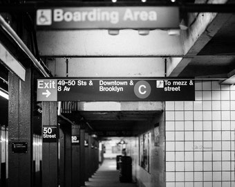 New York City Black and White Photography | NYC Subway Prints | NYC Wall Decor | Large Wall Art | New York City Subway Photography NYC decor