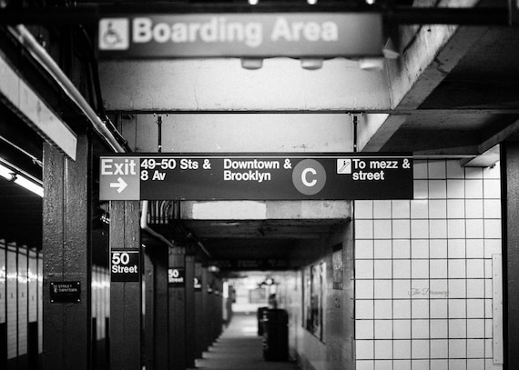 New York City Black And White Photography Nyc Subway Prints Nyc Wall Decor Large Wall Art