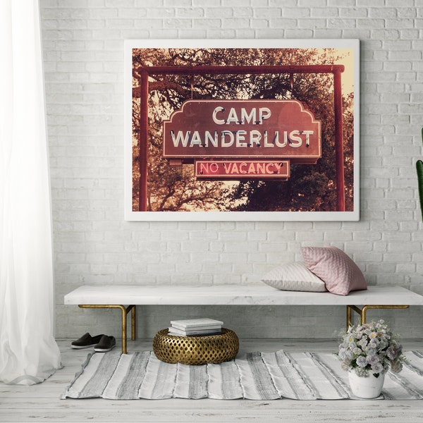 Texas Hillcountry Photography, Wanderlust Wall Art, Vintage Sign Print, Retro Decor, Hye texas Print, gift for travelers, bedroom wall print