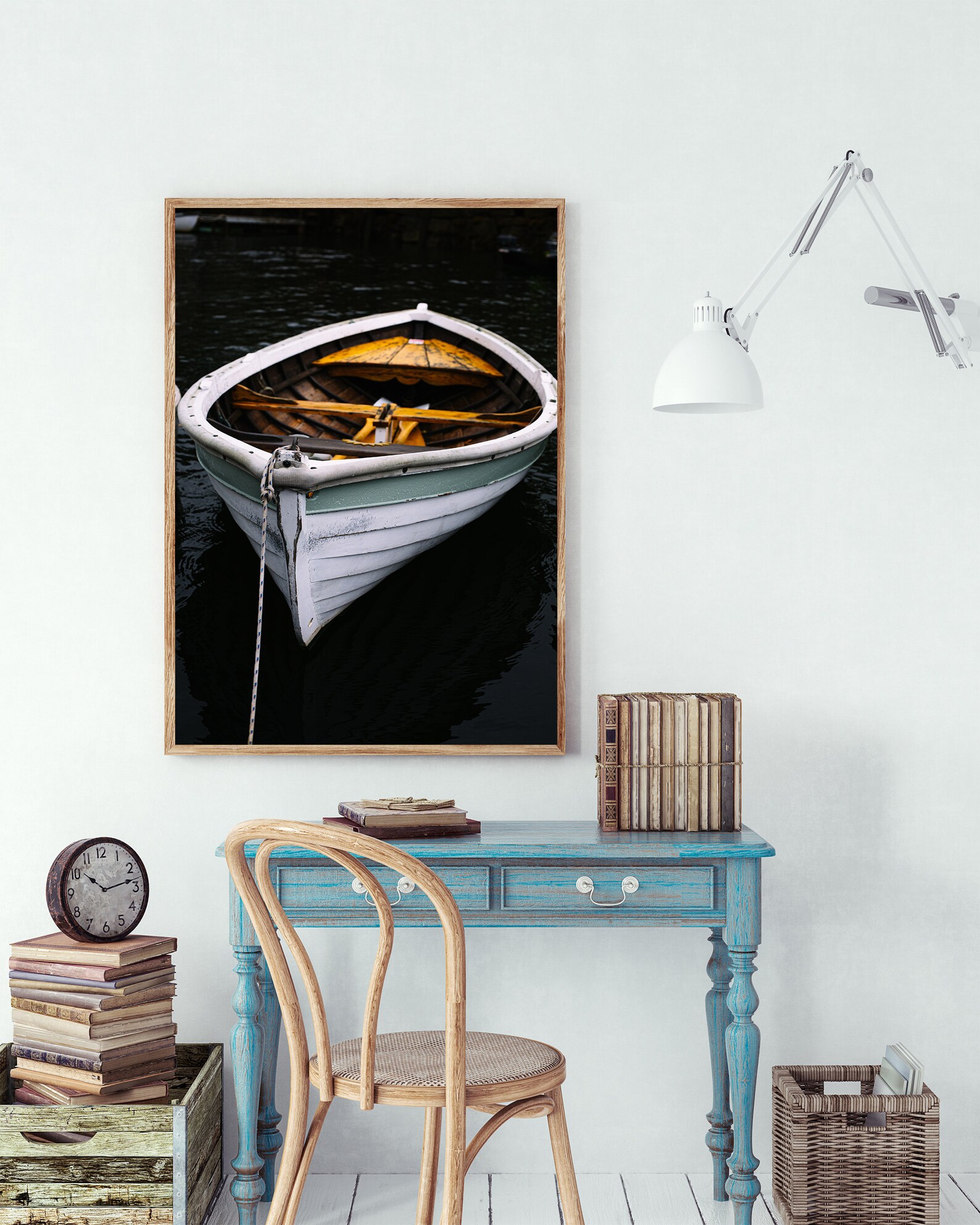 Rowboat Photography Nautical Wall Decor White Rowboat Maine Etsy