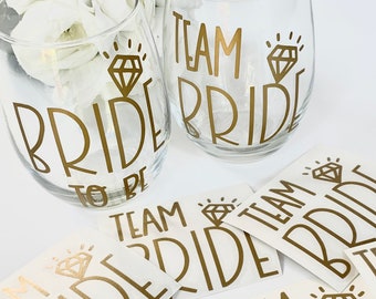 Team Bride Wedding Favour Bags Hen Party Gifts Decal Vinyl Sticker