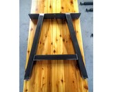 Metal Table Legs - A Frame Style - Set of 2 - Adjustable Leveling Feet