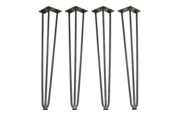 Hairpin Legs - Set of 4 - Round Flat Bottoms with Felt Padding