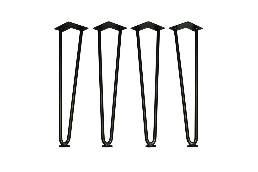 Hairpin Legs Set of 4 Heavy Duty 1/2 Rod With Round Flat Bottoms Etsy
