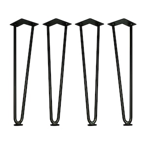 Hairpin Legs Set of 4 - Heavy Duty 1/2&quot; Rod with Round Flat Bottoms
