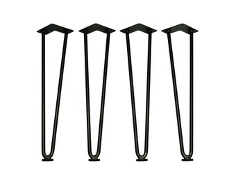 Hairpin Legs Set of 4 - Heavy Duty 1/2" Rod with Round Flat Bottoms