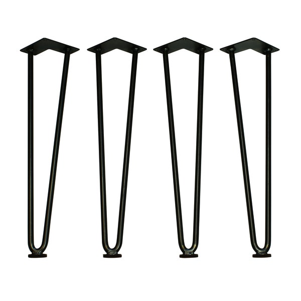 Hairpin Legs Set of 4 - Heavy Duty 1/2" Rod with Round Flat Bottoms