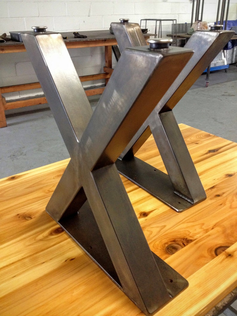 Metal Bench Legs X Style Set of 2 Adjustable Feet Etsy