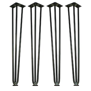 Hairpin Legs - Set of 4 - Round Felt Bottoms - Heavy Duty