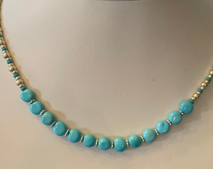 Sleeping Beauty Turquoise Button Bead Necklace - Etsy