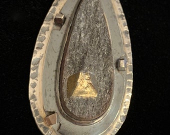 PYRITE IN SCHIST Sterling Silver Pendant