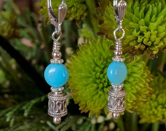 Sleeping Beauty Turquoise & Sterling Silver Earrings!