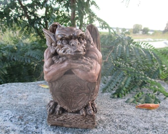 Mini Warrior With Shield Gargoyle Statue