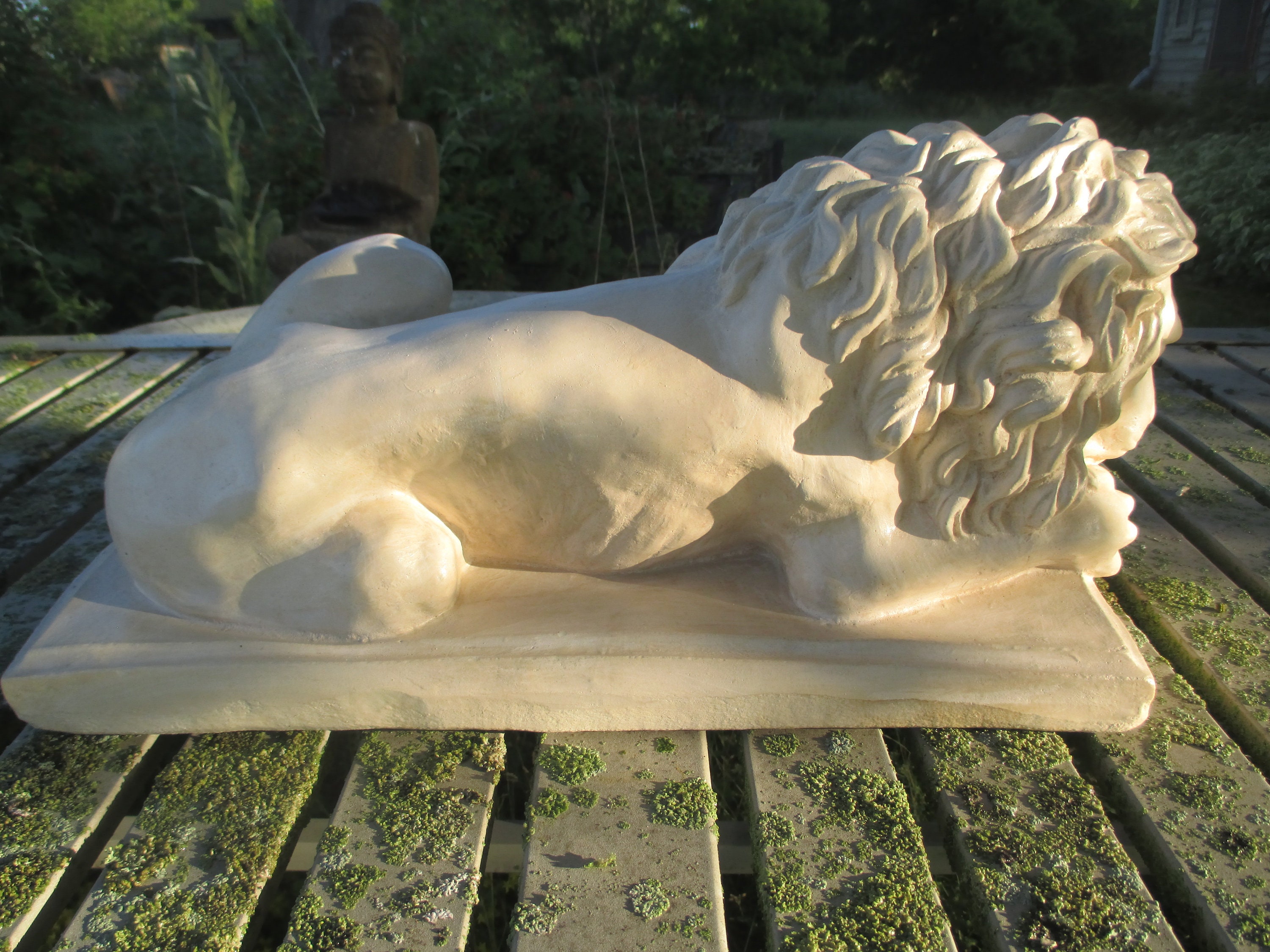 Sleeping Lion Statue Etsy