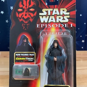 1998 Hasbro STAR WARS Episode I CommTech Chip Darth Sidious Mint on Card