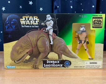 1997 Kenner STAR WARS POTF Dewback and Sandtrooper Special Trilogy Edition Never Removed From Box