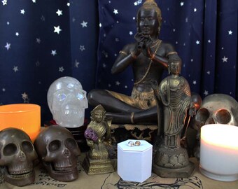 Pair of Ayurvedic Kundalini Yogi&#39;s Faceted Round Champagne Topaz Gems 9.64 tcw.,- A Black Pyramid Vèvé Room Find - The Voodoo Estate