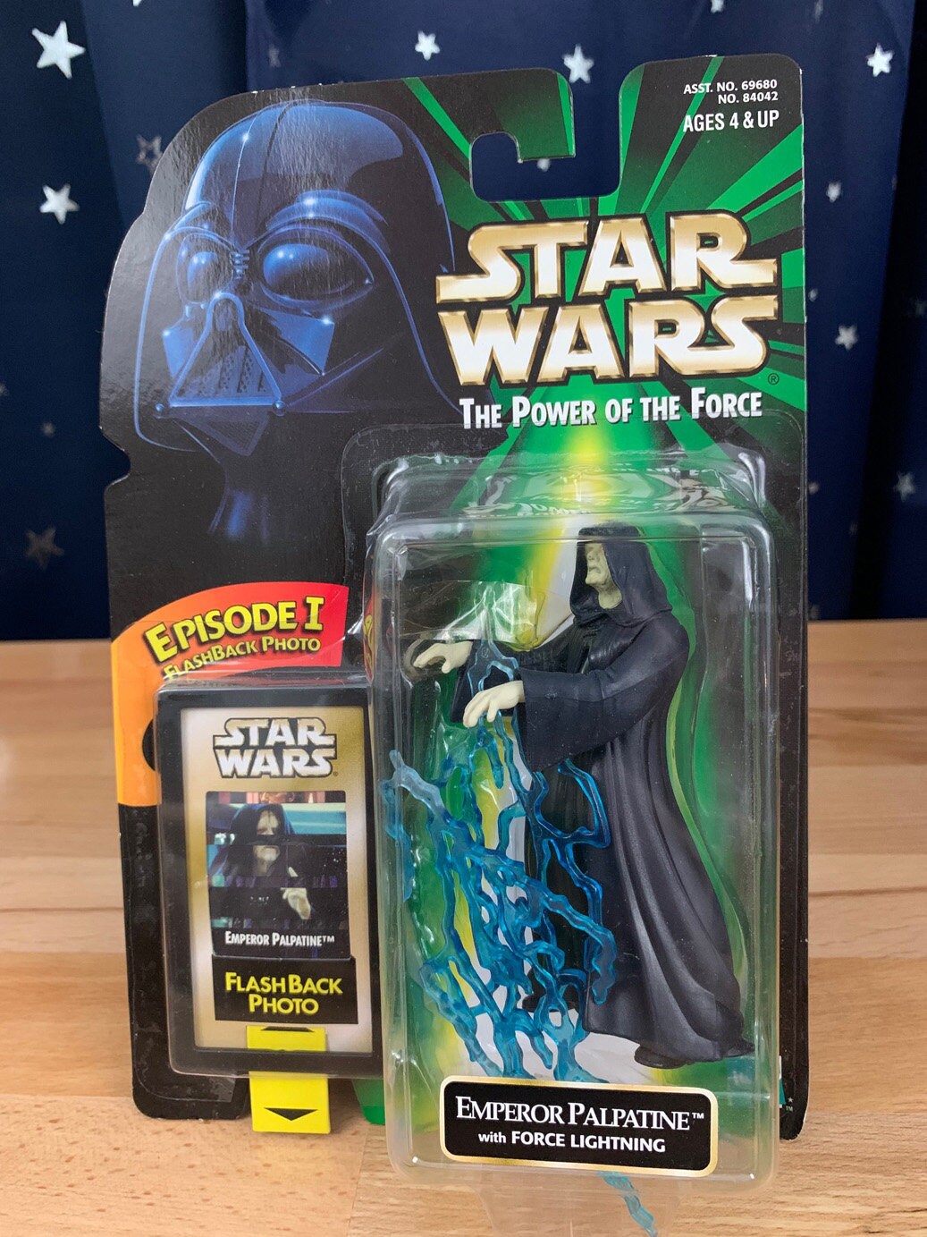 1998 Kenner STAR WARS Flashback Photo POTF Emperor Palpatine Force Lightning Mint On Card