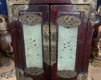 GiJong Monk White Jade, Iron Wood & Brass Spirit Transfer Jewelry Vault - Séance Reading Room Find - Voodoo Estate - Returned for Haunting