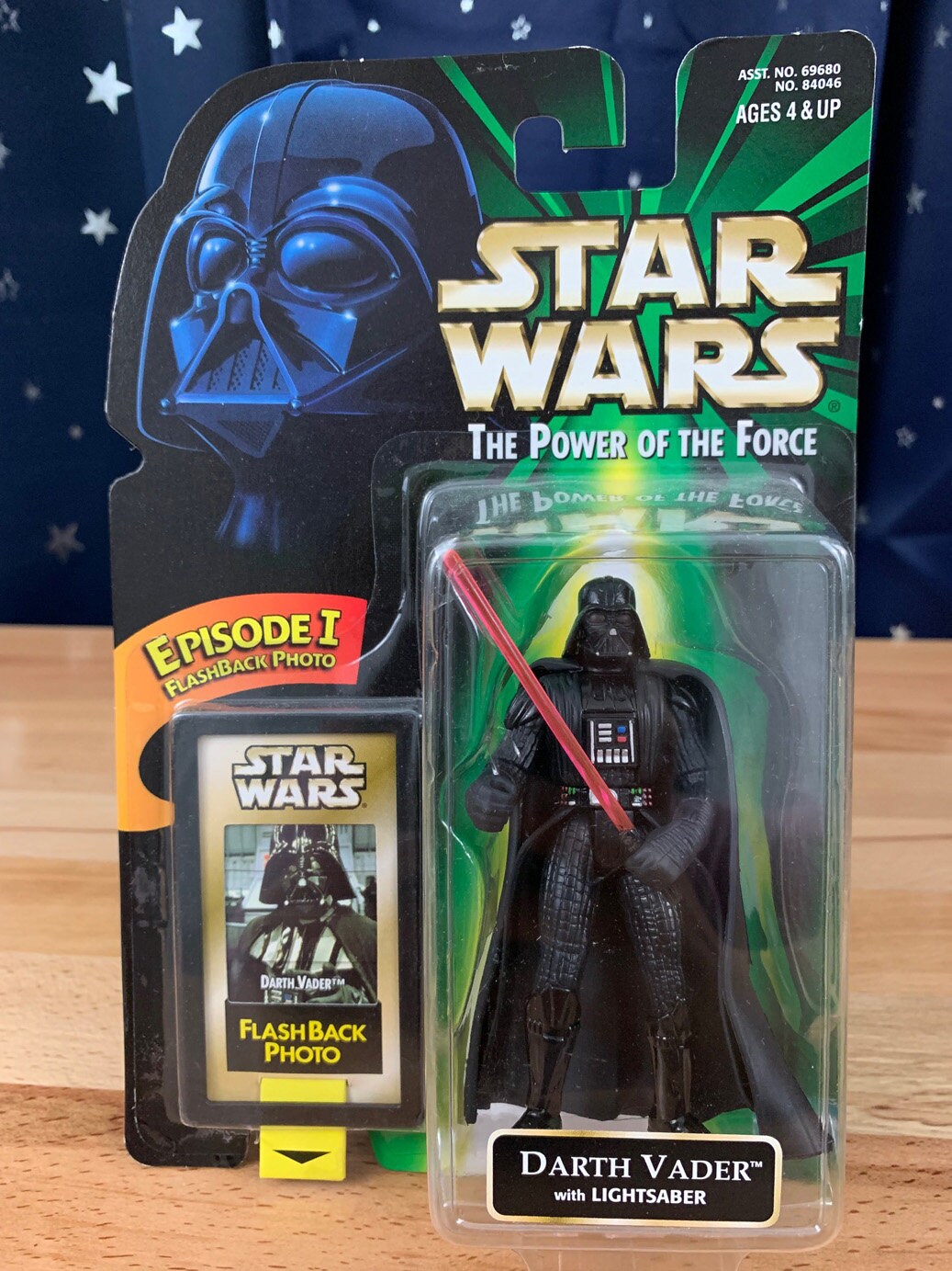 1998 Kenner STAR WARS Episode I Flashback Photo POTF Darth Vader with Lightsaber Mint on Card