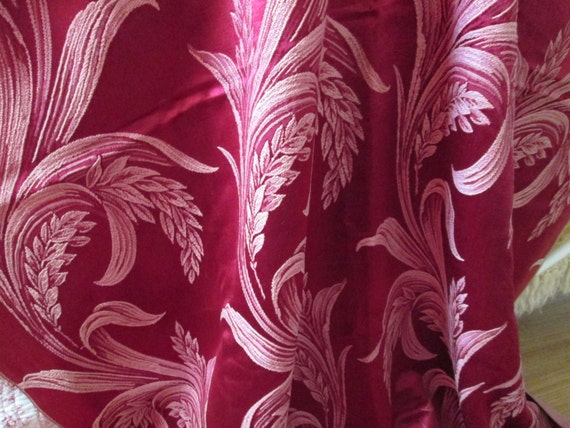 Antique Heavy Satin Brocade Vintage 1930s Curtain Fabric 46 X Etsy