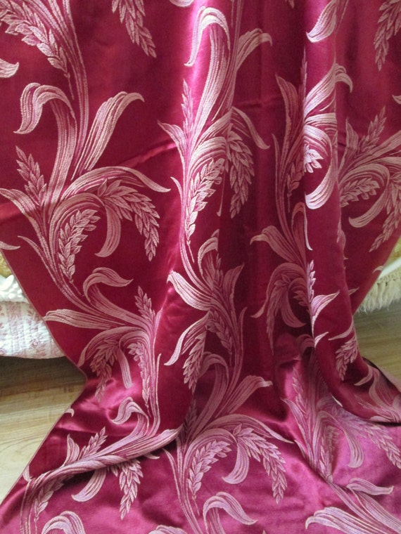 Antique Heavy Satin Brocade Vintage 1930s Curtain Fabric 46 X Etsy