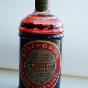 Vintage Stafford's Black Stamp Pad Ink Bottle w/ Some Ink