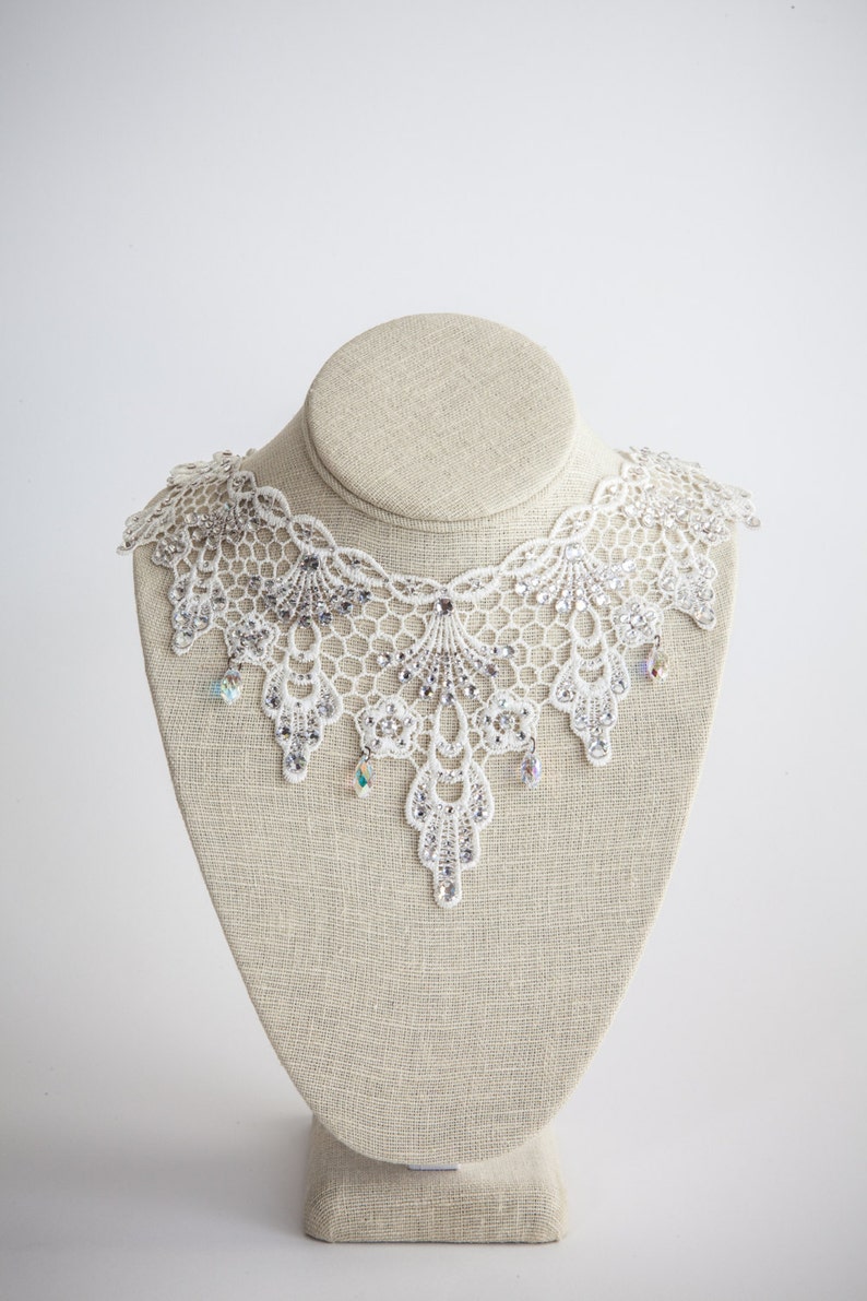 Swarovski & Lace choker necklace covered in 300 authentic Etsy