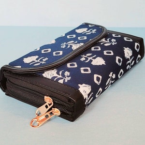 Billetera de mujer, billetera Boho, billetera con cremallera, billetera de tela Ikat hecha a mano, billetera hippie étnica para damas, Día de la Madre, billetera única