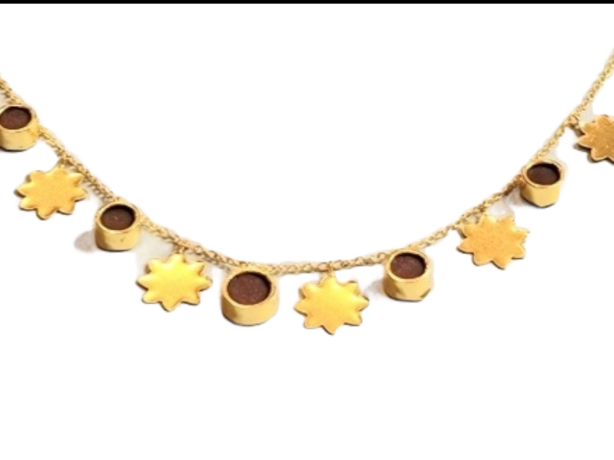 Gold Star and Stone Pendant Necklace Stars Necklace Stars Etsy