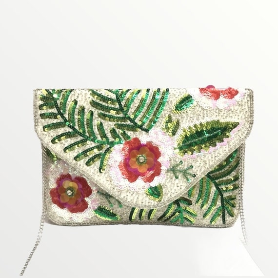 floral sequin bag