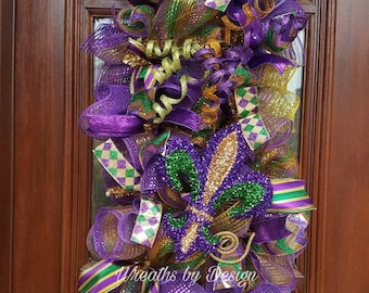 Mardi Gras Bows Mardi Gras Decor New Orleans Mailbox Bow Tree Etsy