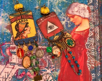 Gypsy earrings, Fortune teller, Gipsy caravan spirit, divinatory art, fortune teller, clairvoyance, occult, predictions